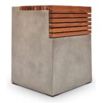 PRITI Stecca Cascata Concrete Wooden Side Table