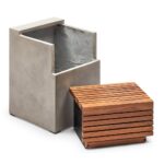 PRITI Stecca Cascata Concrete Wooden Side Table