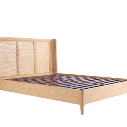 PRITI Palm Rattan Contemporary Curved Bed