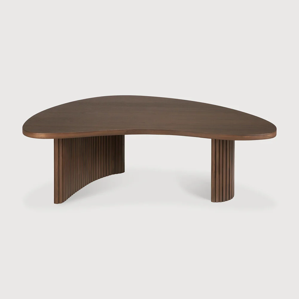 PRITI Boomerang Coffee Table Brown PRITI Boomerang Coffee Table Brown