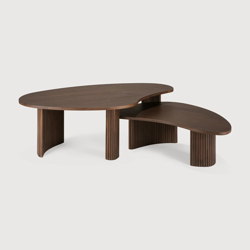 PRITI Boomerang Coffee Table Brown