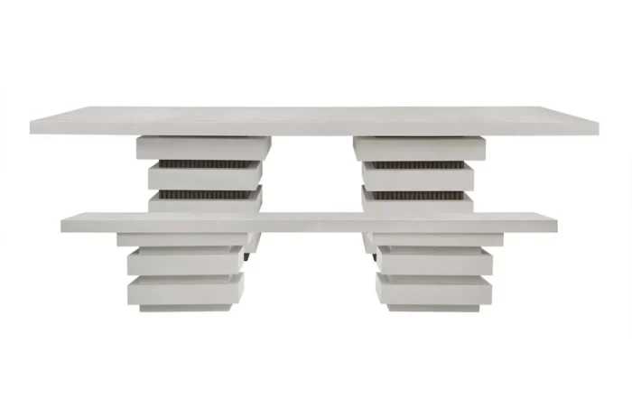 PRITI Meditation Rectangle Dining Table - White Outdoor Dining Table