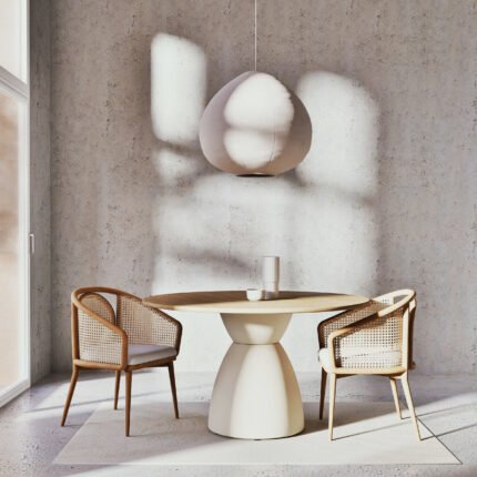 PRITI Ronde eettafel in twee kleuren voor 5/6 personen D130