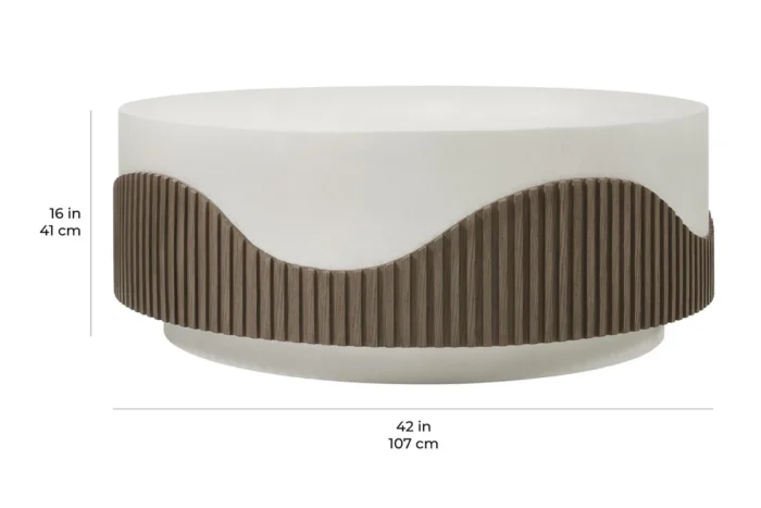 PRITI Round Coffee Table - White Outdoor Coffee Table
