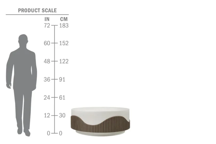 PRITI Round Coffee Table - White Outdoor Coffee Table