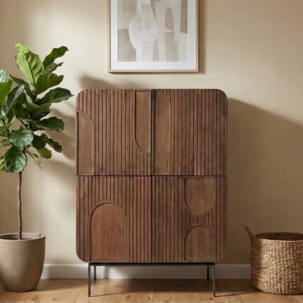 Exclusive PRITI Orissa Tall Wooden Sideboard with 4 Doors
