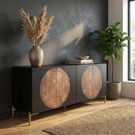 Exclusive Niwas Wood Sideboard with 4 Drawers