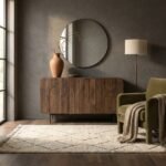 PRITI Orissa Wooden Sideboard with 3 Doors – Walnut Finish - Image 3