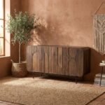 PRITI Orissa Wooden Sideboard with 3 Doors – Walnut Finish - Image 2