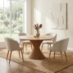 Exclusive Flora Round Dining Table – Modern Wooden Dining Set - Image 3