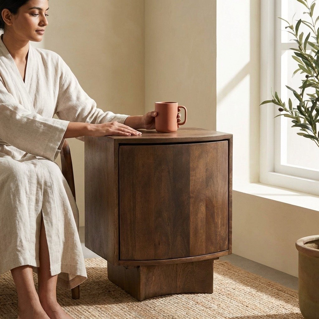 Exclusive Elmora Mango Wood Bedside Table Exclusive Elmora Mango Wood Bedside Table