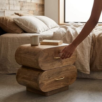 Exclusive Solana Mango Wood Bedside Table