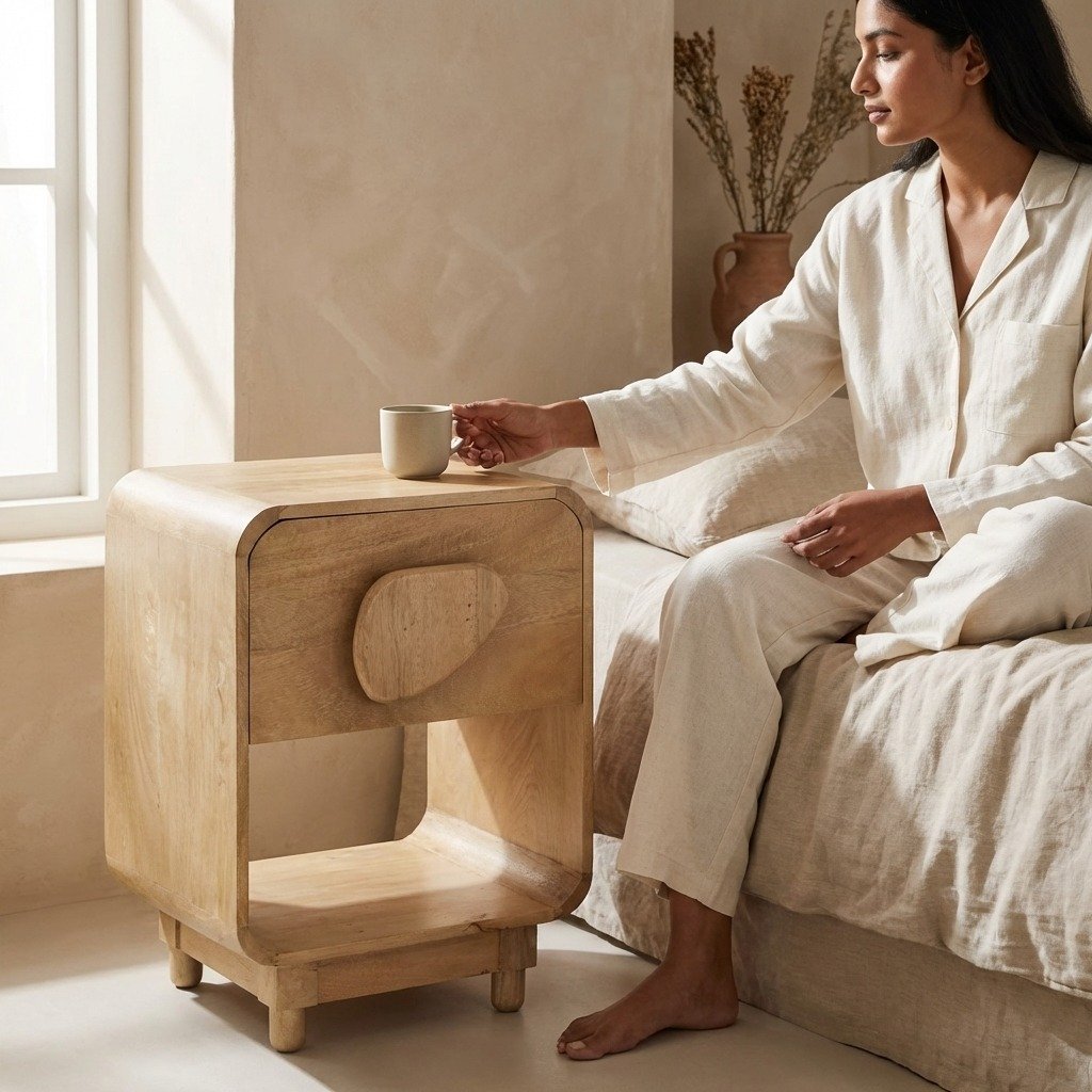 Exclusive Solara Mango Wood Bedside Table Exclusive Solara Mango Wood Bedside Table