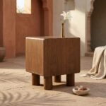 Exclusive Verla Veneer Wood Bedside Table