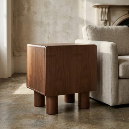 Exclusive Verla Veneer Wood Bedside Table