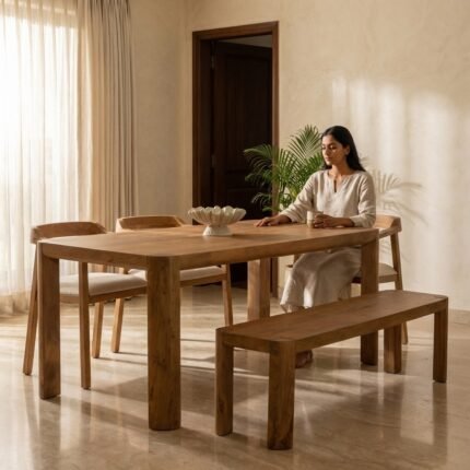 Exclusive Elysian Modern Wood Dining Table