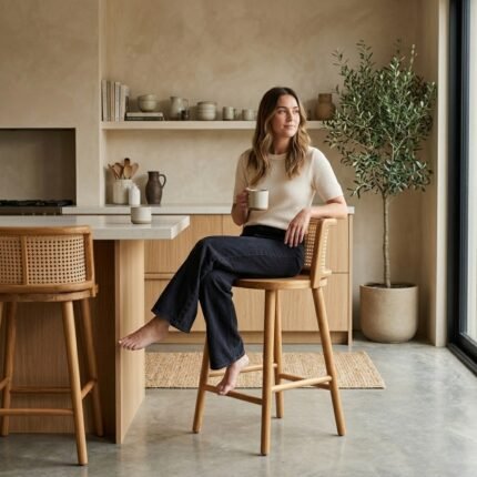 Exclusive Drevi Modern Wooden Bar Stool