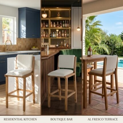 Zylen Solid Wood Bar Stool