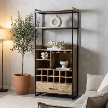 Exclusive Tuvalu Wooden Standing Bar Cabinet