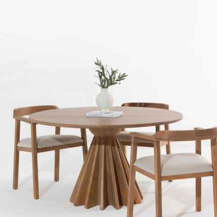 Crossline Wood Table, Royal Feast Dining Table, Solid Wood Crossline Dining Table