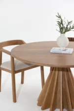 Solid Wood Crossline Dining Table - Image 3