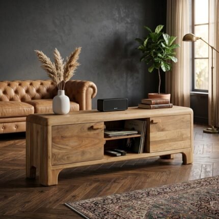 Handcrafted Solid Wood Buffet Cabinet for Dining Room