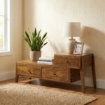 Solid Wood Curved Sideboard Cabinet - Image 4