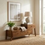 Solid Wood Curved Sideboard Cabinet - Image 3