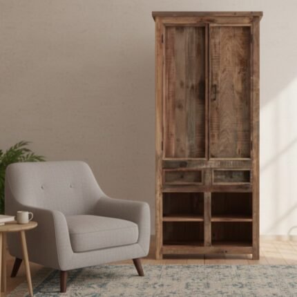 Solid Wood Multi-Functional Storage Cabinet