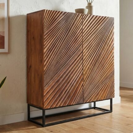 Exclusive Solid Wood Black Lagoon Handcrafted Sideboard