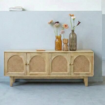 Exclusive Oblique Harmony Wooden Sideboard for Modern Homes