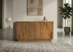 Handcrafted Solid Wood Layered Linen Cabinet (Mango Wood )