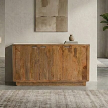 Handcrafted Solid Wood Layered Linen Cabinet (Mango Wood )