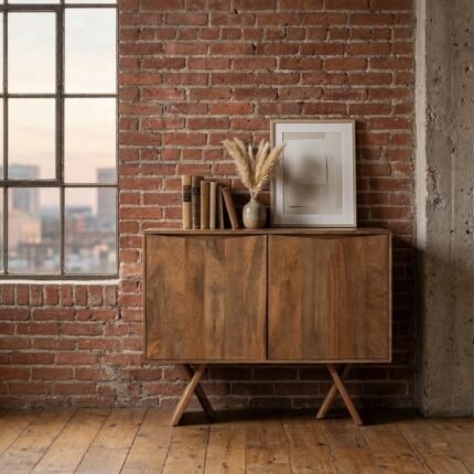 Solid Wood 2-Door Sideboard Cabinet