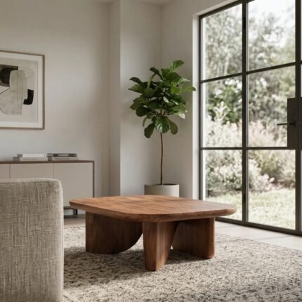 Handcrafted Solid Wood Foot Table