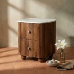 Handcrafted Boho Woven Solid Wood Stool - Image 3