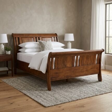 Exclusive Handcrafted Wooden High-Frame Bed