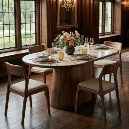 Luxury Cone Base Wooden Table