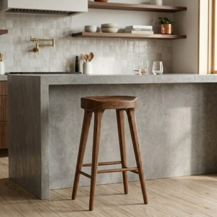 Elegant Wooden Kitchen Counter Stool – Durable & Comfortable