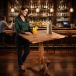 Exclusive HandCraft Artisan Acacia Bar Table - Image 2