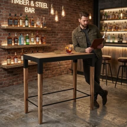 Exclusive HandCraft Loft Line Wood Bar Table