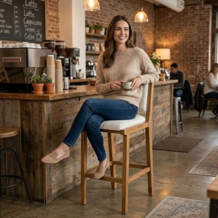 Luxury Modern Wooden Bar Chair Upholstery – Perfect for Home Bars