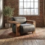 Handcrafted Solid Wood Lounge Chair - Image 3