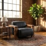 Handcrafted Solid Wood Lounge Chair - Image 2