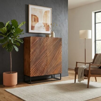 Exclusive Solid Wood Black Lagoon Handcrafted Sideboard