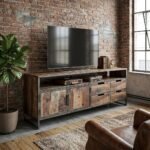 Exclusive Handcraft Rustic United Acacia TV Stand