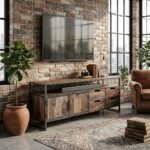 Exclusive Handcraft Rustic United Acacia TV Stand