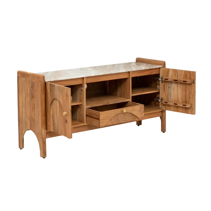 Natura Credenza Sideboard, Luxury Lodge Sideboard, Modern Natura Wooden Credenza Sideboard (Solid Wood)