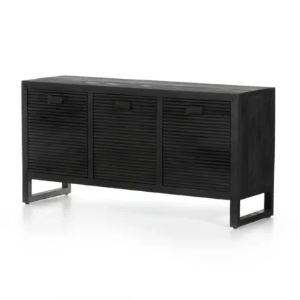 Rustic Oak Server Sideboard, Modern Edge Cabinet