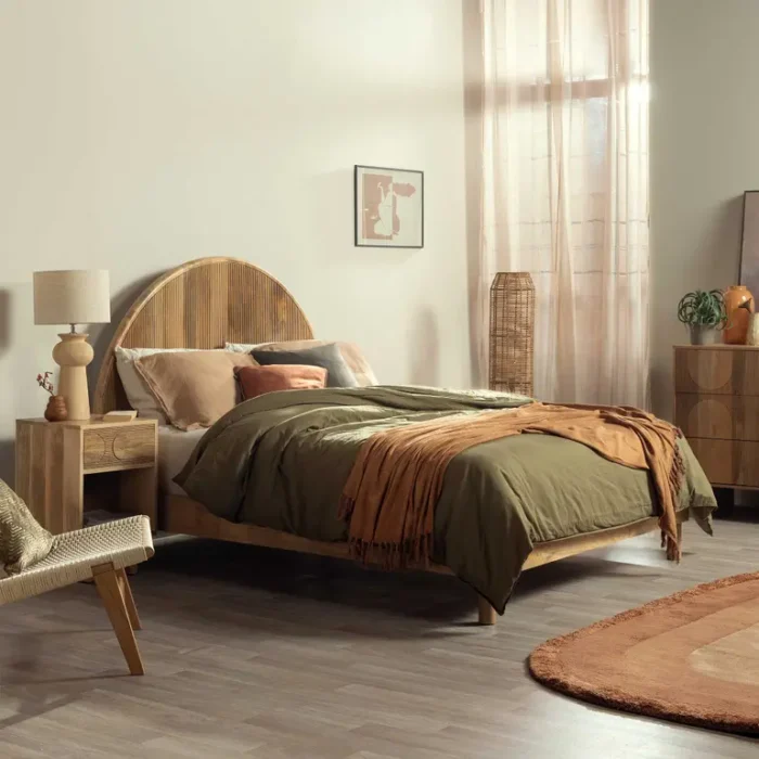 Handcrafted Solid Wood Low-Height Bed - Image 2